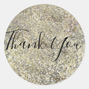 Pegatina Redonda Brillo Dorado Grieta Moderno Glam Chic Destello