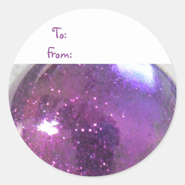 Pegatina Redonda Brillo Purpura (Anverso)