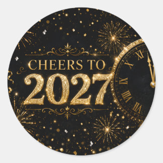 Pegatina Redonda Brindis por 2027