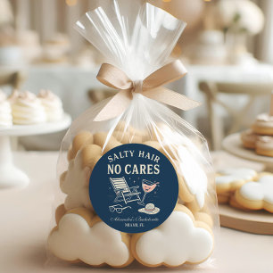 Pegatina Redonda Brisa Costera Última Tostada Despedida de Soltera