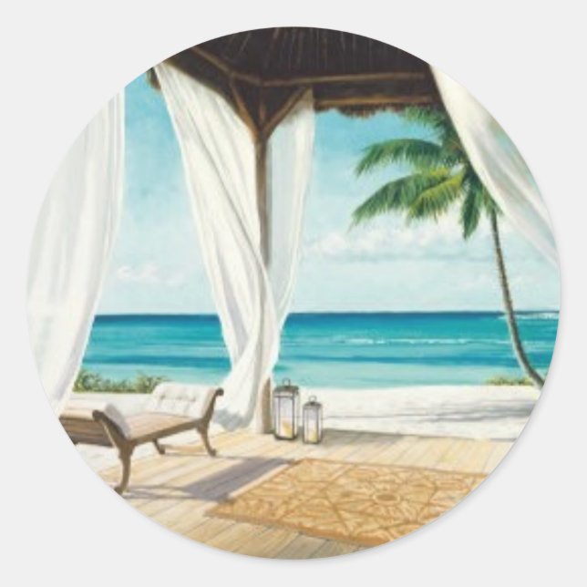 Pegatina Redonda brisa marina (Anverso)