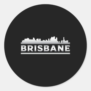 Pegatina Redonda Brisbane Australia City Skyline Cityscape Gift