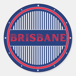 Pegatina Redonda Brisbane City Pride Emblem – Australian Identity