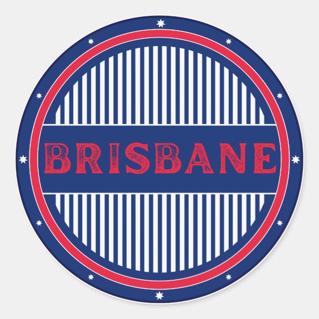 Pegatina Redonda Brisbane City Pride Emblem – Australian Identity (Anverso)
