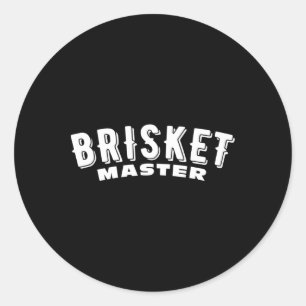 Pegatina Redonda Brisket Master Smoat Meat Bbq Texas Brisket