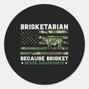 Pegatina Redonda Brisketarian porque Brisket nunca decepcionó a Shi