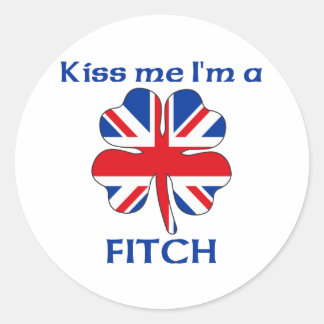 Pegatina Redonda Británico personalizado me besa, soy un marica