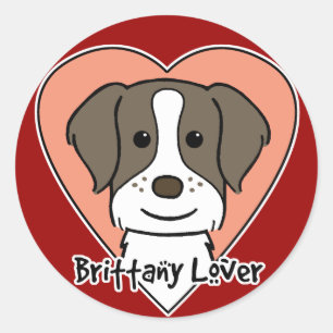 Pegatina Redonda Brittany Spaniel Lover