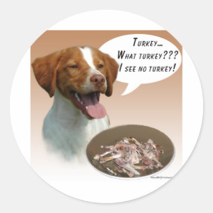 Pegatina Redonda Brittany Spaniel Turkey