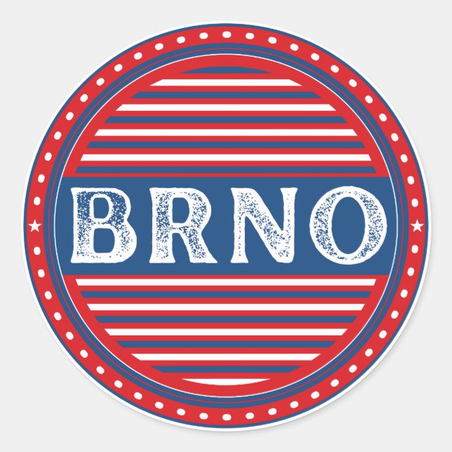 Pegatina Redonda Brno City Pride Emblem – Czech Identity (Anverso)