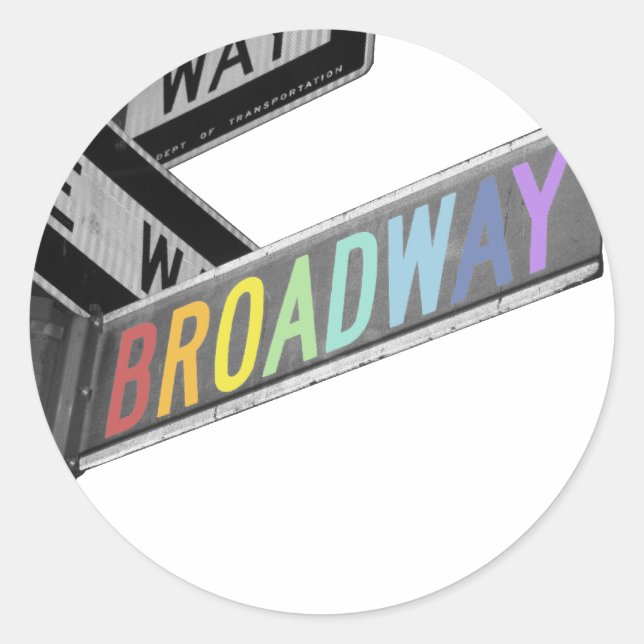 Pegatina Redonda Broadway (Anverso)