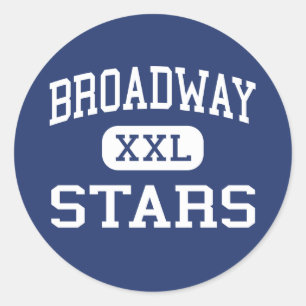 Pegatina Redonda Broadway - estrellas - alto - San Jose California