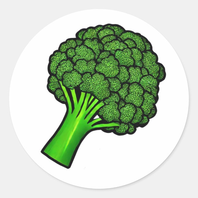 Pegatina Redonda Broccoli (Anverso)