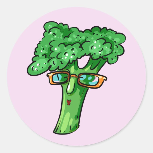 Pegatina Redonda Broccoli (Anverso)