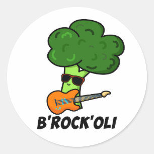 Pegatina Redonda Broccoli Pun