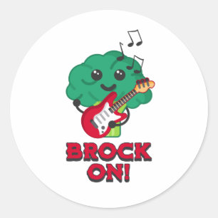 Pegatina Redonda ¡Brock! Personalizado de Broccoli Cute y Punny