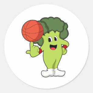 Pegatina Redonda Brócoli en Deportes de Baloncesto