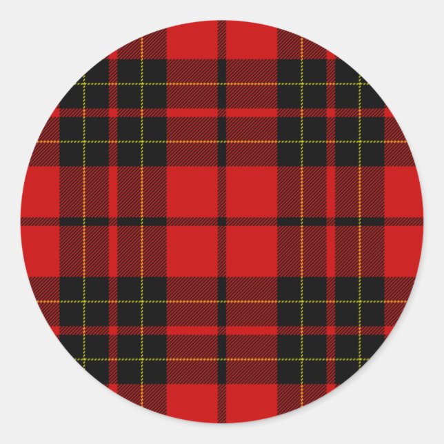 Pegatina Redonda Brodie tartan (Anverso)