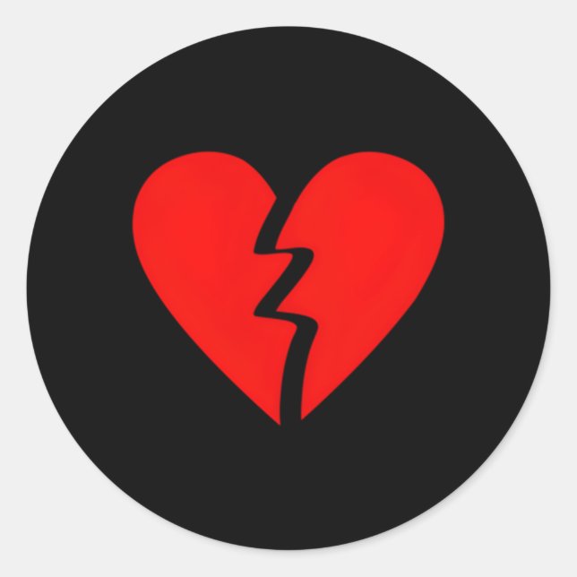 Pegatina Redonda Broken He Anti Triste Rompe Divorcio Hebroken (Anverso)