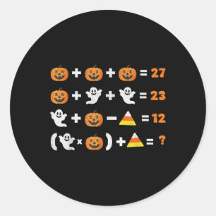 Pegatina Redonda Broma 67 Meme Calabaza Fantasma Profesor de Matemá