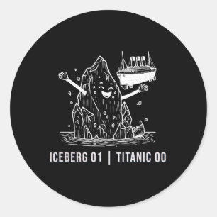 Pegatina Redonda Broma divertida Rms Titanic Iceberg Crucero Hombre