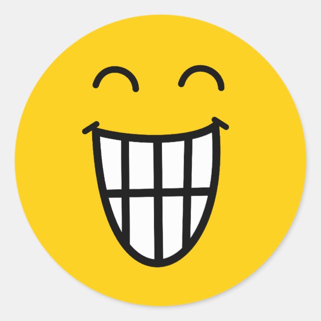 Pegatina Redonda Bromeando en la cara (Anverso)