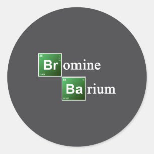 Pegatina Redonda Bromo y Bario Tabla Periódica Química Elemento