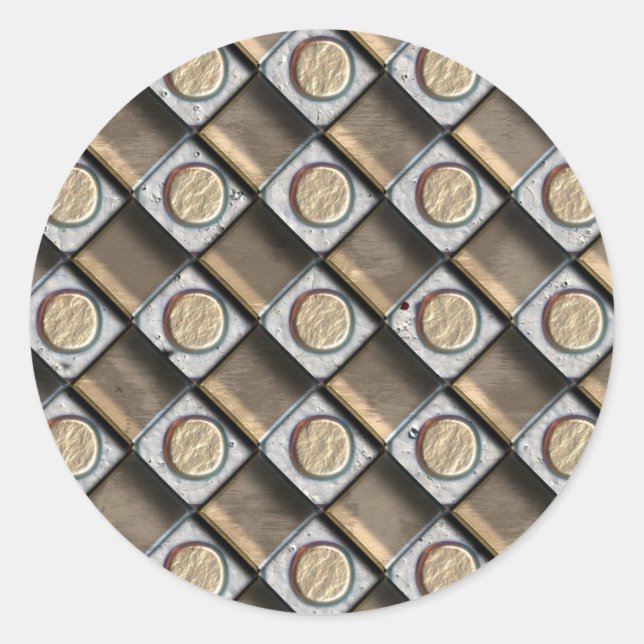 Pegatina Redonda Bronce, plata y oro (Anverso)