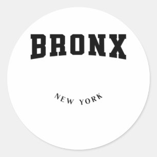 Pegatina Redonda Bronx New York Black