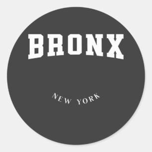 Pegatina Redonda Bronx New York White