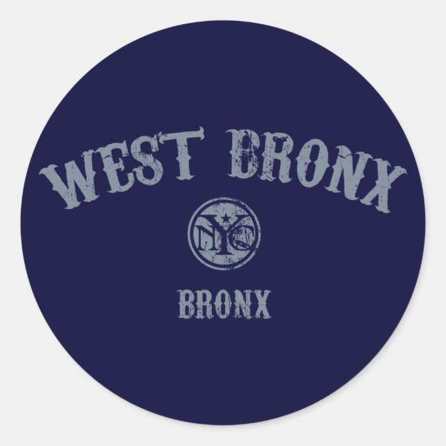 Pegatina Redonda Bronx Occidental (Anverso)