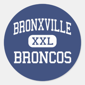 Pegatina Redonda Bronxville - Broncos - Alto - Bronxville Nueva Yor