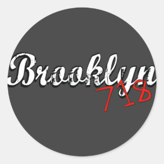 Pegatina Redonda Brooklyn 718