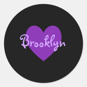 Pegatina Redonda Brooklyn en morado