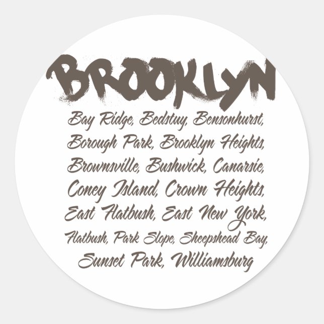 Pegatina Redonda Brooklyn Hoods (Anverso)