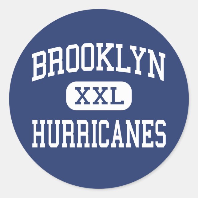 Pegatina Redonda Brooklyn Hurricanes Middle Brooklyn Ohio (Anverso)