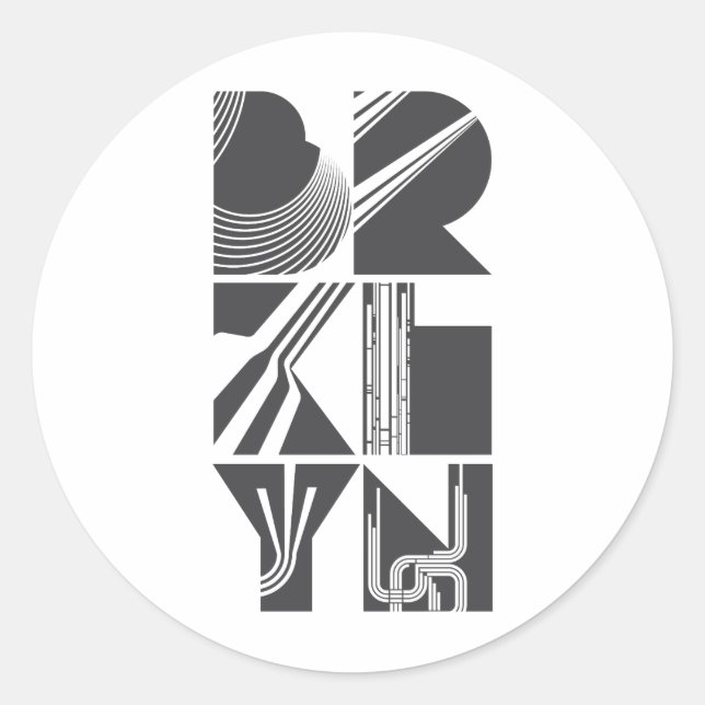 Pegatina Redonda Brooklyn Lines (Anverso)