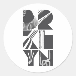 Pegatina Redonda Brooklyn Lines