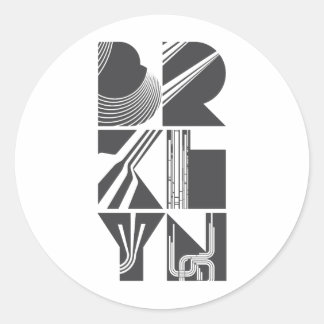 Pegatina Redonda Brooklyn Lines