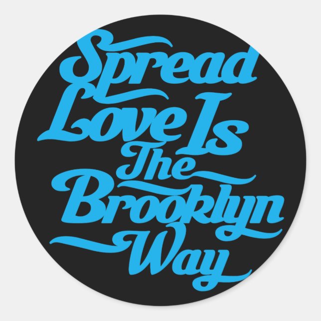 Pegatina Redonda Brooklyn Love Blue (Anverso)