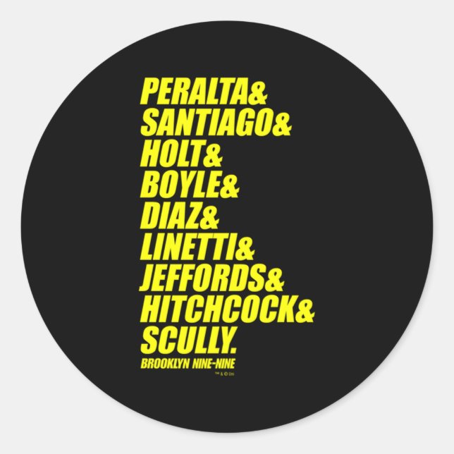 Pegatina Redonda Brooklyn Nine-Nine Ampersand (Anverso)