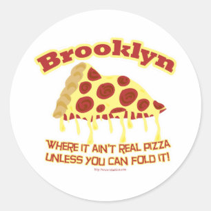 Pegatina Redonda Brooklyn Pizza