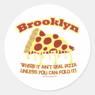 Pegatina Redonda Brooklyn Pizza