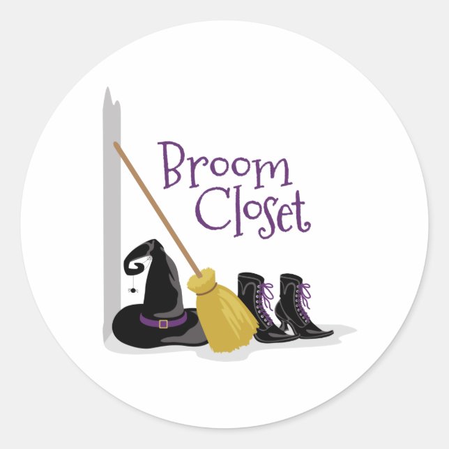 Pegatina Redonda Broom Closet (Anverso)