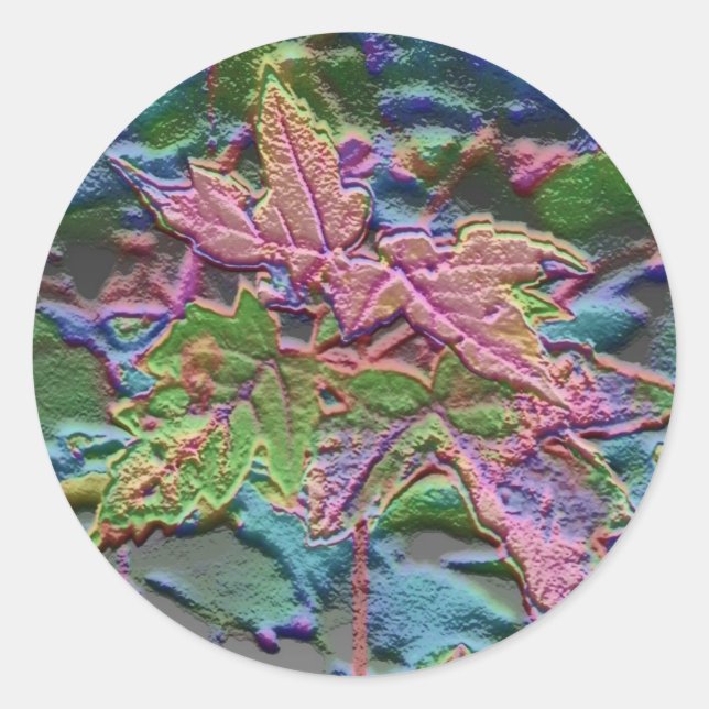 Pegatina Redonda brote de arce (Anverso)