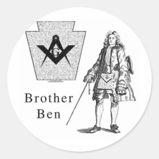 Pegatina Redonda Brother Ben Franklin