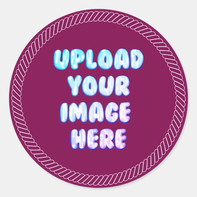 Pegatina Redonda Brown Classic Round Sticker with a Business Logo (Anverso)