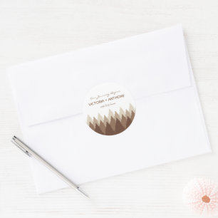 Pegatina Redonda Brown Forest Range Woodland Wedding Favor