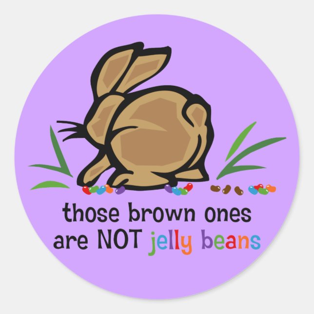 Pegatina Redonda Brown Jelly Beans (Anverso)