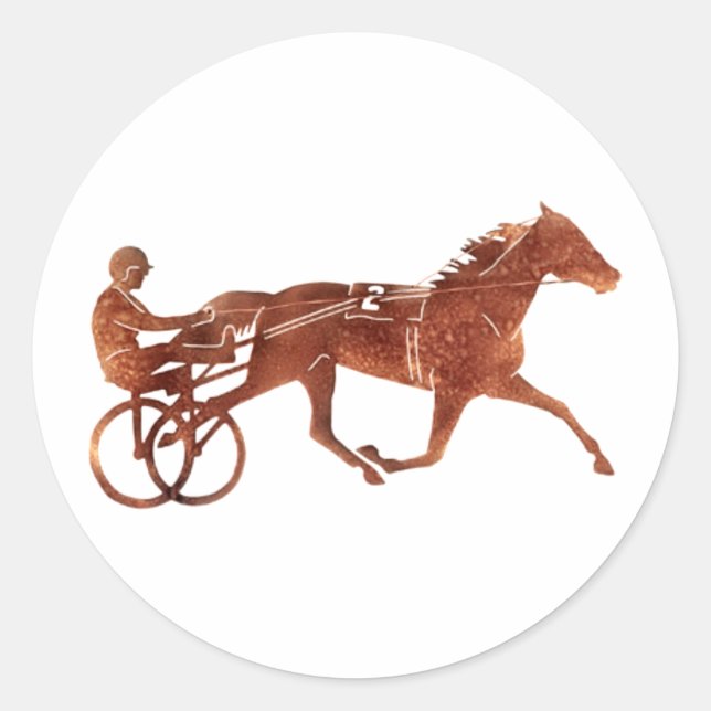 Pegatina Redonda Brown Pacer Silhouette (Anverso)